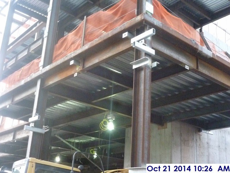 Welded clips along the beam for the stone panels Facing South-West (800x600)